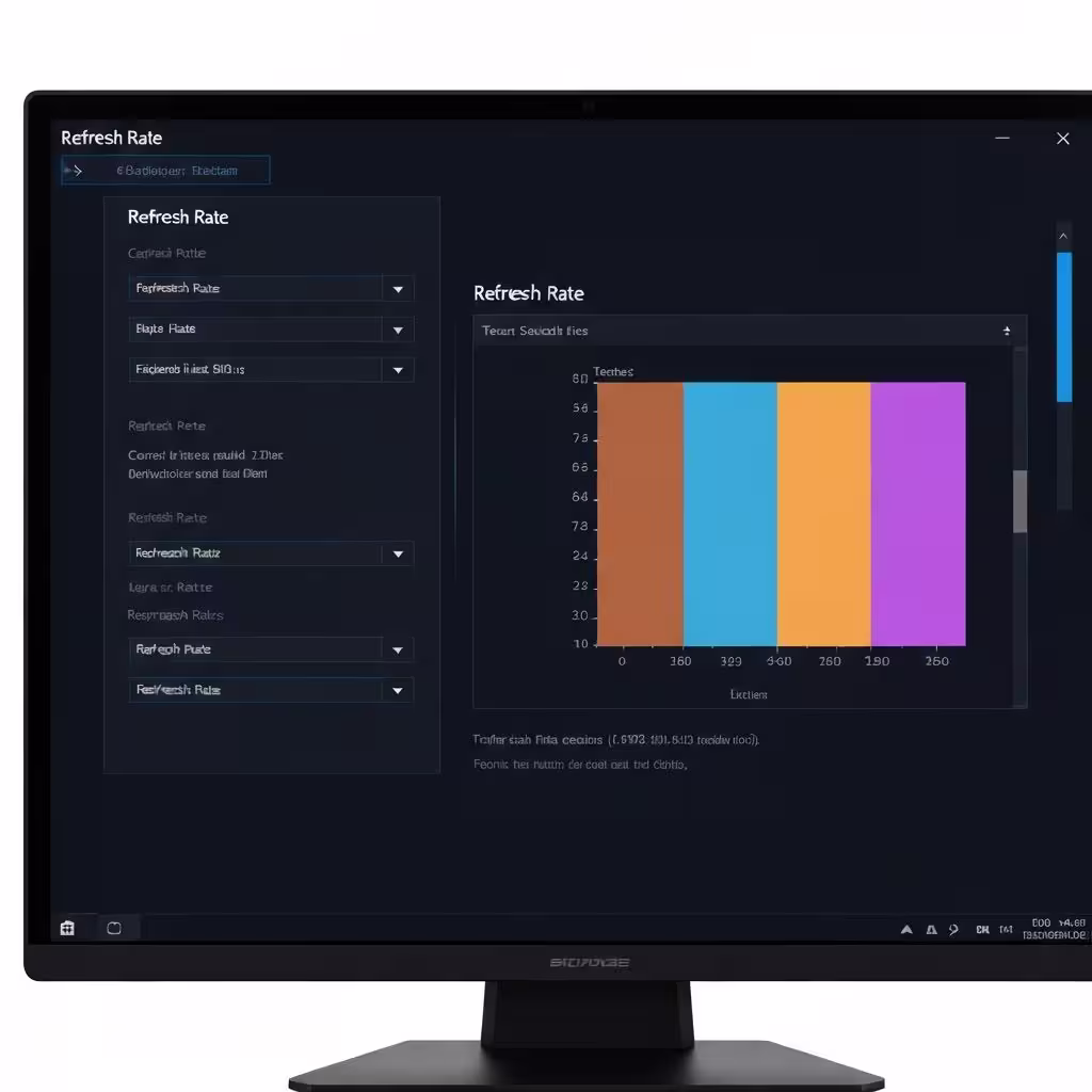 Monitor refresh rate settings and frame rate checker interface